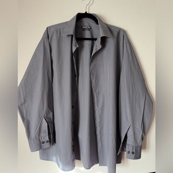 Unlisted by Kenneth Cole grey, long-sleeved, dress button down shirt, 16 (32-33) - Picture 1 of 7